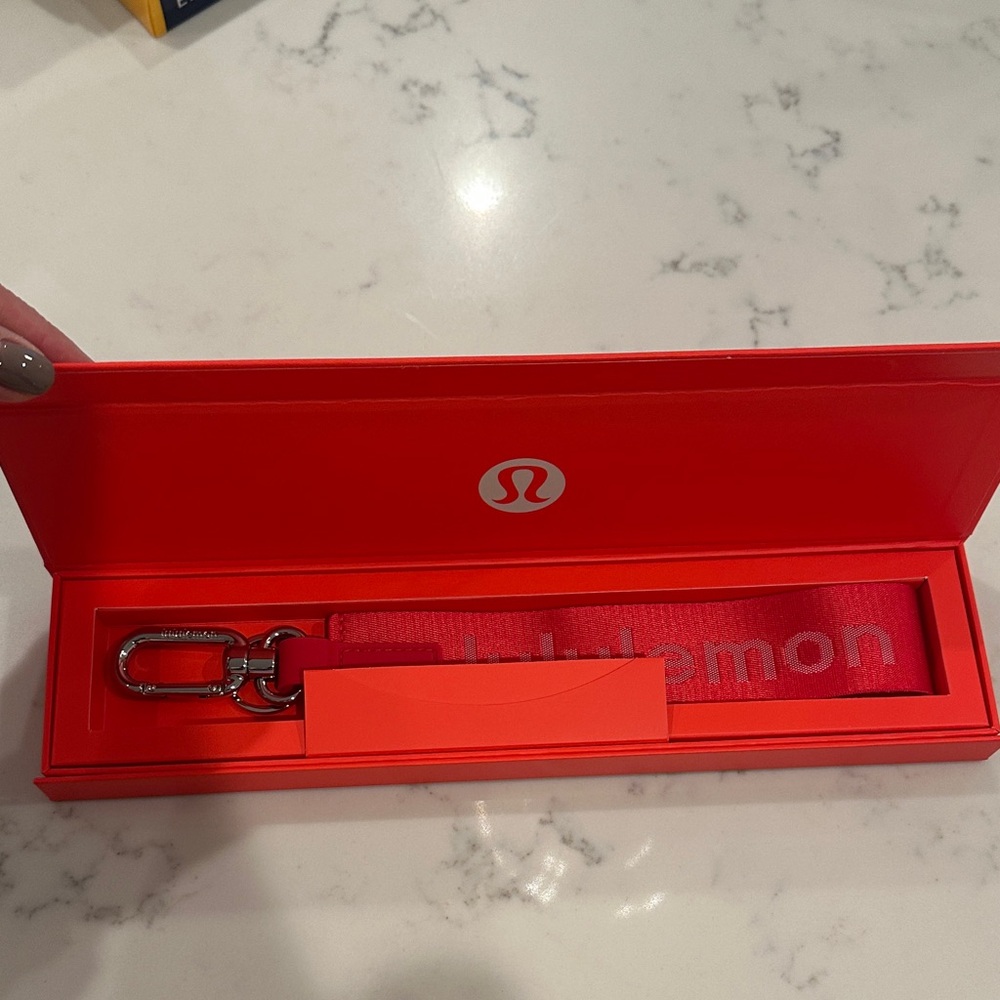 Lululemon Bright Red Keychain with box